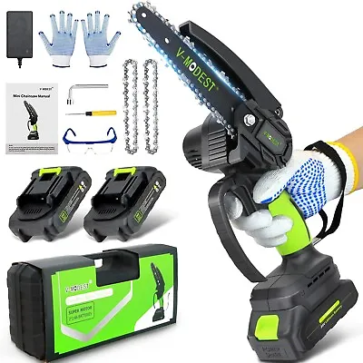 6  Mini Chainsaw Cordless Handheld Electric Chain Saw Brushless Motor W/2 Chains • $29.99