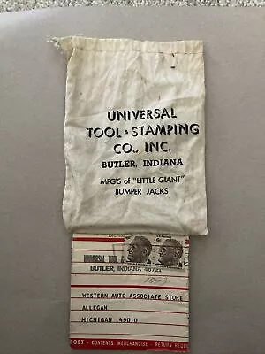 VTG 1960s CLOTH MAILING BAG- Universal Tool Stamping Butler IN To Allegan MI • $5