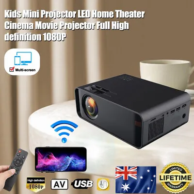 $153.21 • Buy Projector 1800 Lumens 1080P HD 3D LED Mini WiFi Video Home Theater Cinema HDMI