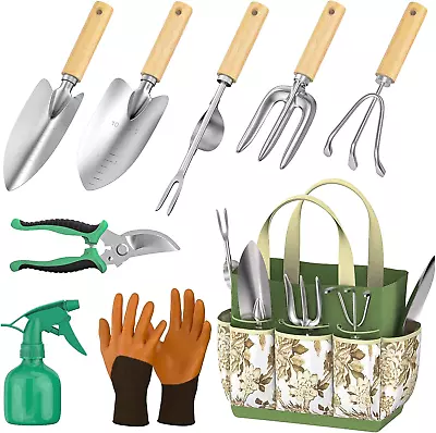 Garden Tools Set 9 Pieces Gardening Hand Tool Gift Kit Stainless Steel Gardeni • £30.52