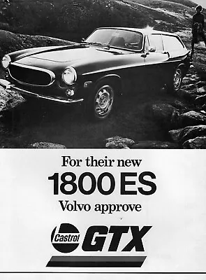 1972 Volvo 1800-ES Original Rare Castrol GTX Oil Print Ad • $16.47