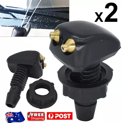 2Pc Car Universal Windscreen Washer Wiper Nozzle Front Window Spray Jet Nozzles! • $8.23