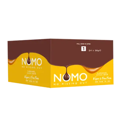 £19.99 • Buy Nomo Caramel Filled Vegan Chocolate Bar 38g Dairy Gluten Egg & Nut Free 24 Case