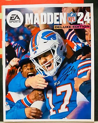 Josh Allen Signed Madden 24 Cover Print 8.5x11 With Coa From The Buffalo Bills • $450