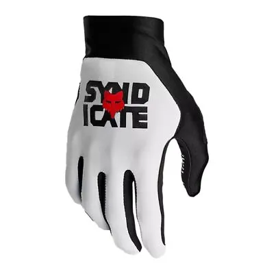 Fox Racing Mens Motocross Flexair Syndicate White Black Mountain Bike Gloves • $22.24