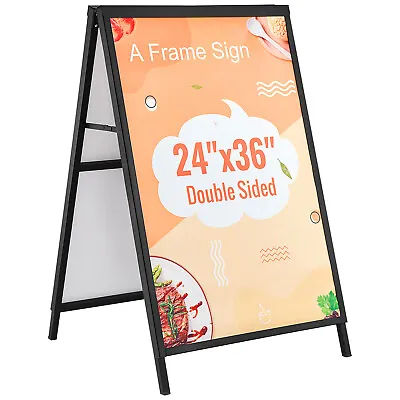 VEOVR Double Sided Metal A-Frame Sidewalk Chalkboard Easel Signs Menu Display • $57.94