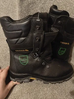 Trucker Black Forest Chainsaw Class 2 Safety Boots Steel Toe Cap UK 9 • £65