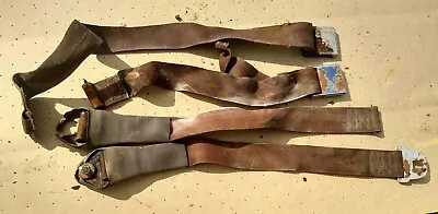 1965 1966 OEM Ford Mustang GT Deluxe Pony Front Seat Seatbelt Set - Brown - 1-65 • $20
