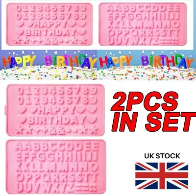 Alphabet Letter Number Silicone Fondant Mould Cake Sugarcraft Chocolate DIY Mold • £3.95