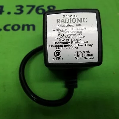 Radionic Hi-Tech 120V 60HZ Power Supply - WP452 - WP452-13 • $16.99