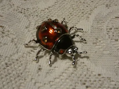 Jewellery Brooch Rhinestones New Lady Bug Diamante Ladybug Insect 4 X 4.5 Cm • £4.25