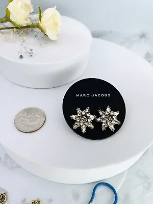 Marc Jacobs Gold Tone Crystal Flower Stud Earrings • $38.99