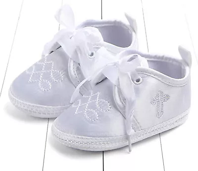 Baby Shower Boy Kid Infant White Christening Cross Wedding Party First Shoes  • $14.40