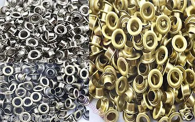 Wholesale 100-500pcs 5mm Hole Metal Eyelets With Grommet Card Decoration • $9.08