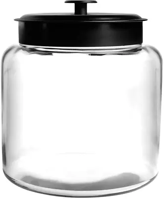 1.5 Gallon Montana Glass Jar With Lid (Pack Of 1 Black Metal Dishwasher Safe) • $60.99