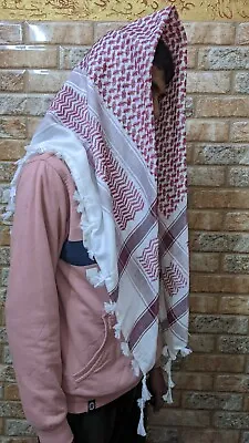 Keffiyeh Scarf Palestine & Arab  Shemagh Kufiya Style Scarf Red Made In India • $19.80