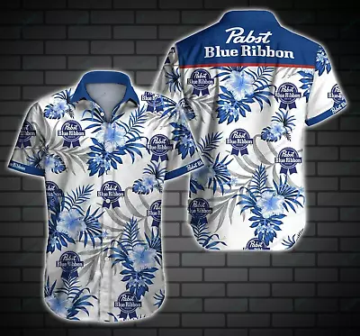 BEST PRICE-Pabst Blue Ribbon Beer Hawaiian Shirt Beach Summer Full Size S-5XL • $27.99