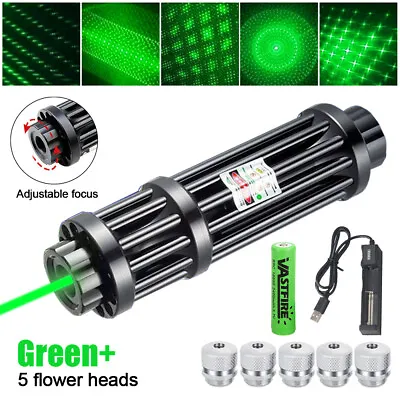 10W 532nm Green Laser Pointer SOS Visible Light Beam Rechargeable Adjust+Charger • $29.99