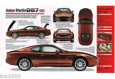 1996 / 1997 Aston Martin DB7 / DB-7 SPEC SHEET / Brochure / Catalog • $9.99