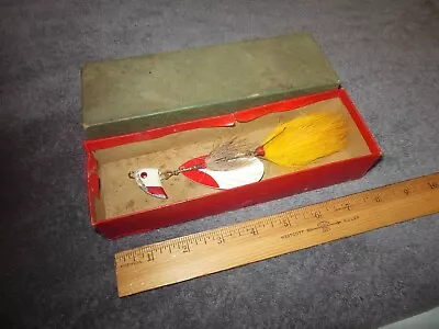 Vintage Marathon Musky-Houn Fishing Lure In Box 5/0 #478 Yellow Bucktail Used • $13.99