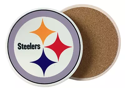 4  Round Ceramic Coasters Football Teams-Cork Backing-Sport-Football-States-Gift • $3.95