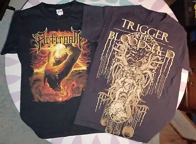 Aeternam Trigger The Bloodshed Lot 2 T Shirts Mens Small Death Metal Music Band • $9.99