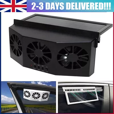 Portable Auto Fan Car Solar Air Conditioner Quiet Cooler Vehicle Cooling Exhaust • £19.92