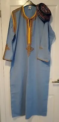 Mens Egyptian Caftan And HatFancy Dresssize M. • £10