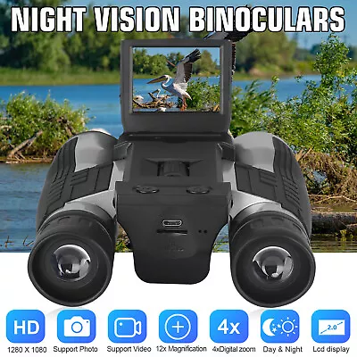 Digital 12X Binocular Telescope Video Camera LCD HD Zoom Hunting Record Screen • $94.98