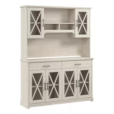 Bush Lennox Engineered Wood Sideboard Buffet Cabinet In Linen White Oak • $669.04