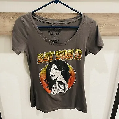 £24.02 • Buy Kat Von D T-shirt Miami Ink Vintage Retro Women’s Fitted Tee Size Large Tattoos
