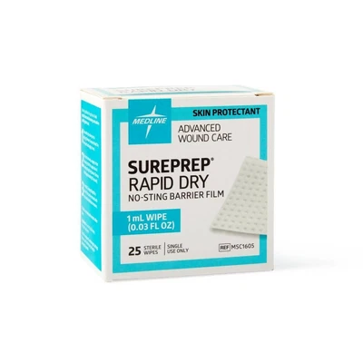 $19.99 • Buy Medline #MSC1605 SurePrep Rapid Dry No Sting Barrier Film 1ml -Bx/25 (2024)