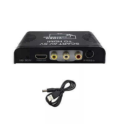Scart AV S-video Composite AV RCA To HDMI 1080P Video&Audio Converter Adapter J • £34.66