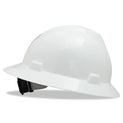 MSA 475369 V-Gard White Full Brim Hard Hat With Fas-Trac Suspension • $29.99