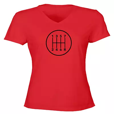 Manual Transmission Shift Pattern 7 Speed Stick Juniors Girls Women Tee T-Shirt • $14.45