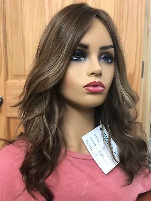 $1350 • Buy Malky European Sheitel Multidirectional Wavy Light Brown Highlights 