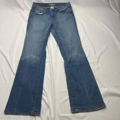 $21.99 • Buy Z. Cavaricci Womens Flare Jeans Blue Stretch Rhinestone Medium Wash Mid Rise 12