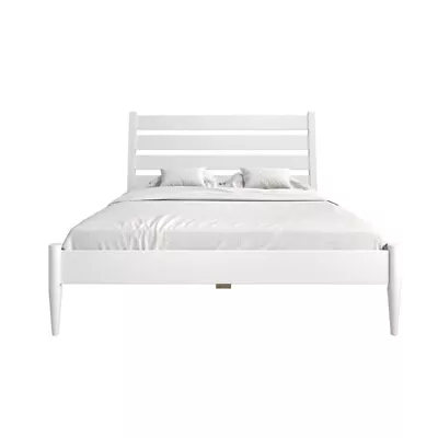 Camaflexi 64.5 W Mid-Century Modern Platform Bed In Natural Finish - Queen Size • $371.04