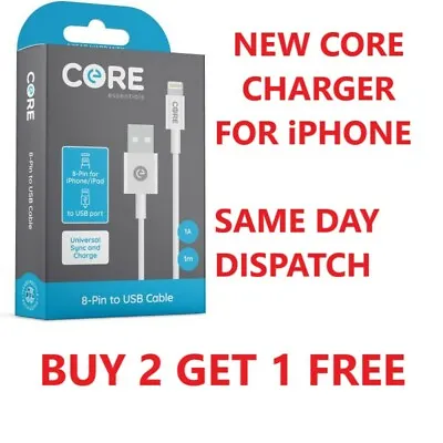 £2.99 • Buy Genuine Core IPhone Charger For Apple IPhone 12 11 X 6 5 7 8 USB Data Lead Cable