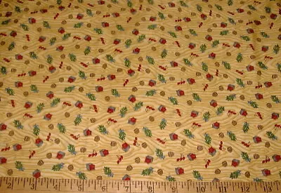 DEBBIE MUMM Fabric - CABIN FEVER - Tossed Birdhouses On Woodgrain - 28  REMNANT • $7