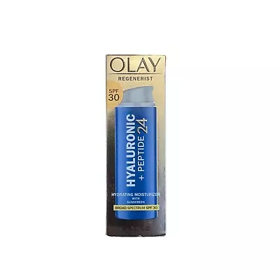 NEW Olay Regenerist Hyaluronic + Peptide 24 Hydrating Moisturizer SPF 30 - 1.7 O • $23.92