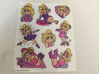 Vintage Jim Hensons Muppets Miss Piggy Piggie Rare HTF Sticker Sheet • $8.50