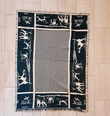 Manual Woodworkers And Weavers (MWW) 1989 Hunting Dog Fringed Blanket • $29.74