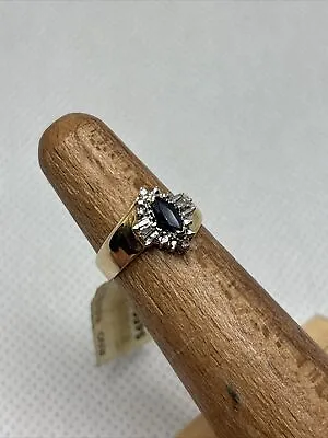 10k Marquise 6x3mm Sapphire Ring Yellow Gold 2g 3.75sz Pinky Small Ring • $199