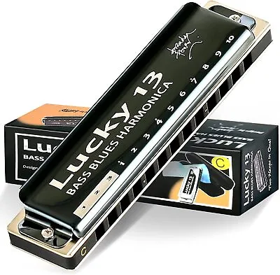 EASTTOP Lucky 13 Bass Blues Harmonica - Two Harps In One! Party Holiday Gift • $79.46