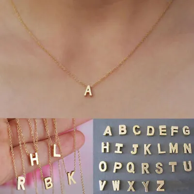 $1.86 • Buy Women's Gold Plated Initial Alphabet Letter A-Z Pendant Chain Necklace Fashion
