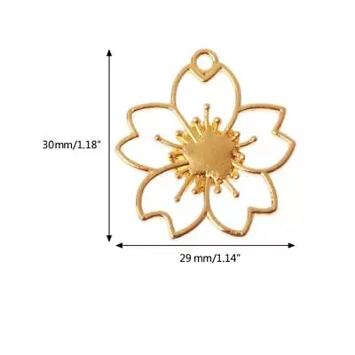 £3.53 • Buy 5x Bezel Setting Cherry Flower Blank Resin Frame Pendant For DIY Jewelry Making