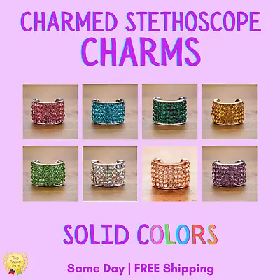 CharMED Stackable Stethoscope Bling Charms | Solid Colors • $8.95