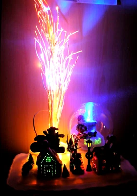 £26.90 • Buy Christmas Scene Fibre Optic Musical Decoration With  Snowdome  + Moving Skater