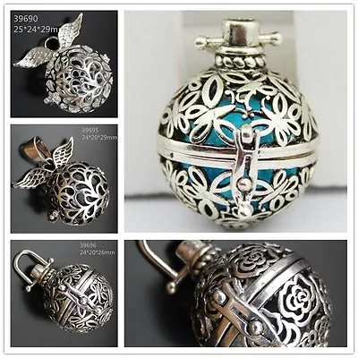 Mexican Bola Ball Harmony Ball Openable Silver Color Angel Caller Locket Pendant • £4.94